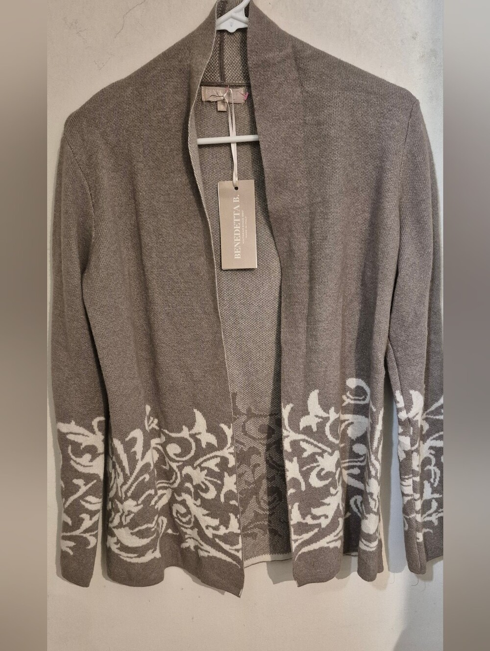Benedetta B Merino Wool & Cashmere Blend Open-Front Cardigan Sweater Sz.S NWT